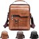 Messenger Bag for Men, PU Leather Crossbody Shoulder Bags Travel Bag Man Purse Casual Sling Pack Personality Briefcase (Light Brown)