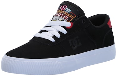 DC Men's Teknic Skate Shoe, Black/RED, 9.5
