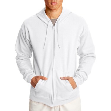Hanes mens Full-zip Eco-smart Hoodie Hoody, White, XX-Large US