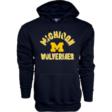 Blue 84 Men's Michigan Wolverines Hoodie Line Up Team Color, Michigan Wolverines Navy, Medium