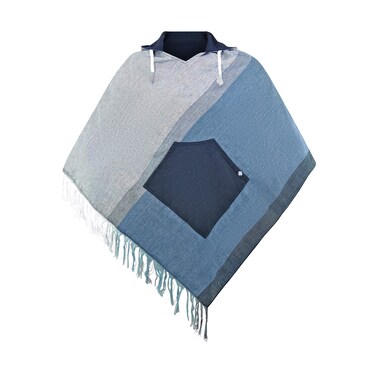 virblatt - Poncho Men   100% cotton   Mexican Poncho Baja Hoodie Mens Poncho Hooded Pancho Mexican Aztec Cape Drug Rug - Wanderlust grey L-XL