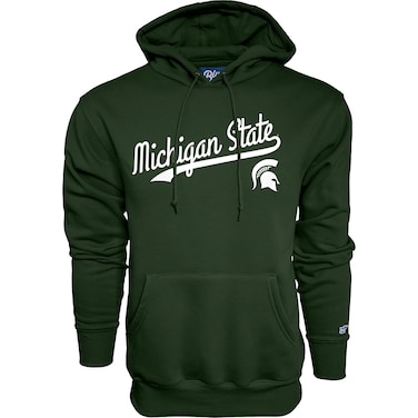 Blue 84 Men's Michigan State Spartans Hoodie Cursive Team Color, Team Color, Large