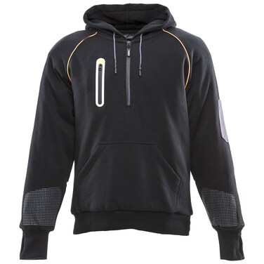 RefrigiWear PolarForce Pullover Sweatshirt, Insulated Hoodie, (Black), (Large)