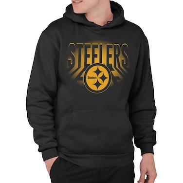 Junk Food Clothing x NFL - Pittsburgh Steelers - Team Spotlight - Unisex Adult Pullover Fleece Hoodie for Men and Women - Size Medium, Black