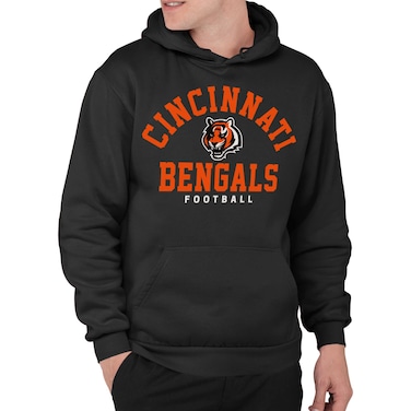 Junk Food Standard Signature Pullover Hoodie. Relaxed Unisex Fit, Cincinnati Bengals-Black, Small