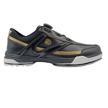 ELITE Alien Men's Bowling Shoes Right Hand Only High Performance Includes Interchangeable Slide Soles and Heels (Black/Gold, US Footwear Size System, Adult, Men, Numeric, Medium, 11)