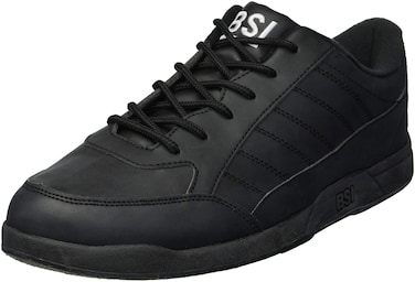 BSI Men&rsquo;s 521 Sport Basic Shoe - Lightweight Leather Bowling Shoes with Cushioned Support for Men, Black, 9.5