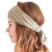 CHARM Japanese Headband Pirate Bandana - Men Ninja Head Wrap Women Hair Band Beige