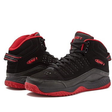 AND1 Pulse 2.0 Men&rsquo;s Basketball Shoes, Indoor or Outdoor, Street or Court - Black/Red, 11 Medium