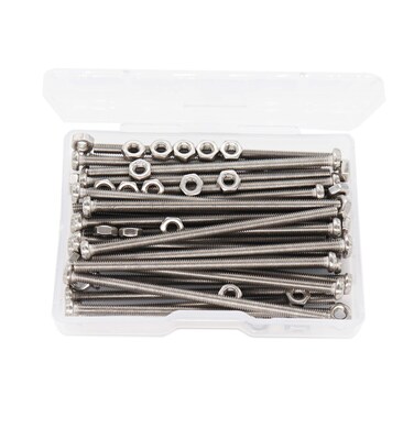 cSeao 30-Set 304 Stainless Steel M3x50mm Phillips Pan Head Machine Screws with M3 Nuts