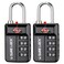 TSA Approved Travel Luggage Locks, Open Alert Combination Lock for School Office &amp; Gym Locker,Toolbox, Pelican Case,Easy Read Dials- 1, 2 &amp; 4 Pack (1, Black 2 Pack)