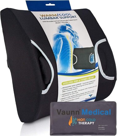 FSA/HSA Eligible, Vaunn Medical Seat Cushion, Lumbar Back Support Pillow for Office Chair with Removable Firm Insert