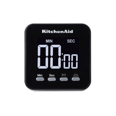 KitchenAid KQ912 99M Digital Single Event Magnetic Visual Timer with Backlight, Cooking, Classroom, Egg Timer, Black