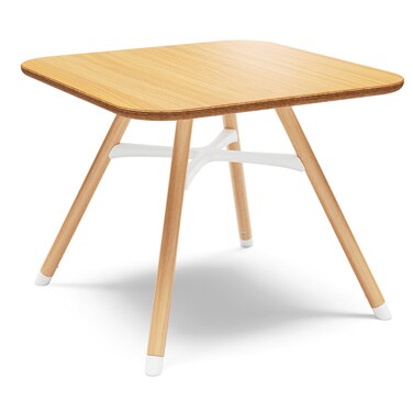 Lalo The Play Table, Wooden Preschool Table and Kids Activities Table with Easy to Clean Surface - Quick &amp; Easy Set Up - Safe and Secure, 23 ⅝ x 23 ⅝ x 19 ⅛ in - Natural