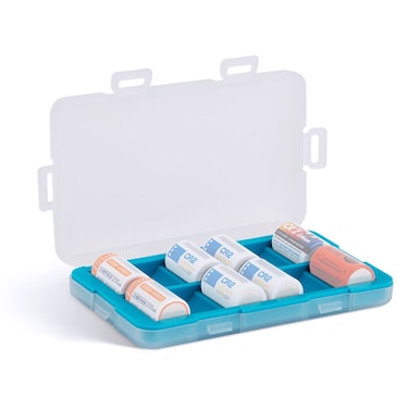 JJC Silicone CR2 Battery Case Holder Organizer, PP Battery Storage Box for 12pcs CR2 / CR15H270 Batteries, Water-Resistant and Easy to Carry