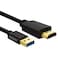 Znoogrn USB to HDMI Cable, USB to HDMI Adapter for Monitor, USB-A Male to HDMI Male Adapter for TV/DVD Player/Projector/Monitor-6.6FT/2M (Black)