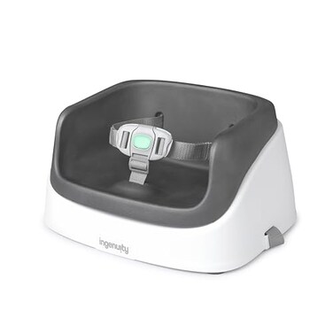 Ingenuity SmartClean Toddler Booster Seat for Kitchen Chair &ndash; Lightweight for on-the-go, Easy-Clean, 3-Point Harness Strap &ndash; Booster Seat for Dining Table, Slate