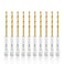 amoolo 3/32 Twist Drill Bit Set, 10Pcs Titanium HSS Hex Shank Impact Drill Bit Set for Metal, Steel, Wood, Plastic, Quick Change Design