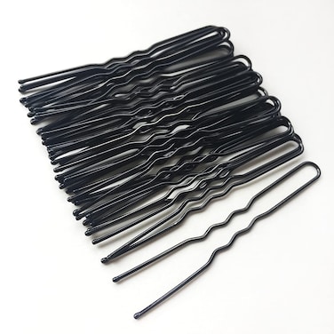 RN BEAUTY 200 Count Bobby Pins With Tin Case 2.76inch/7cm Safe Rounder Tips Stainless Steel Strong Grip Hairpins Bob Pins Bulk Hairstyles Bun Clips Hair Styling Pins Black Tipped (U Shaped 7cm)