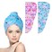 WUBAYI 2Pack Hair Drying Towels-Microfibre Hair Towels-Quick Drying Hair Towels-Uper Absorbent Hair Towel with Button. Designed for Wet Hair Wraps, Women's &amp; Girls' Hair Wraps(Love), Small