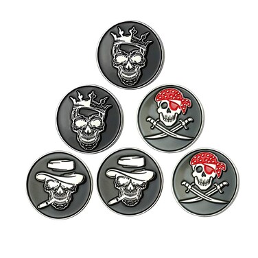 GOLTERS Skull Golf Ball Marker(Black Crown)