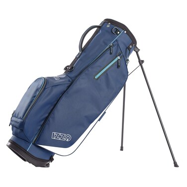 Izzo Golf Izzo Ultra-Lite Stand Golf Bag with Dual Straps &amp; Exclusive Features, Navy Blue/Light Blue