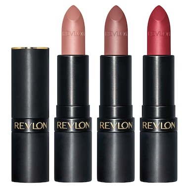 Revlon Super Lustrous 3-Piece Lipstick Gift Set, High Impact, Matte Finish, 003 Pick Me Up, 014 Shameless, 008 Show Off, 0.45 Oz