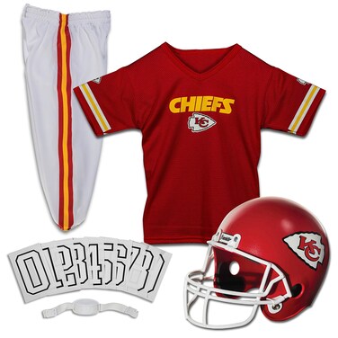 Franklin Sports Kansas City Chiefs Kids Football Uniform Set - NFL Youth Football Costume for Boys &amp; Girls - Set Includes Helmet, Jersey &amp; Pants - Small