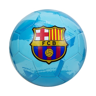 Icon Sports Officially Licensed FC Barcelona, Size 5 Regulation Soccer Ball, Non-Toxic Patterned PVC, Brush Teal Blue for Adults &amp; Kids