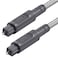 EMK Digital Optical Audio Cable Toslink Cable - [Cotton Braided Jacket,Durable and Flexible] Fiber Optic Cord for Home Theater, Sound bar, TV, Gaming Console &amp; More (3.3Feet/1M)