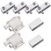 UFURMATE Glass Hinge Set, 2 Set Adjustable Frameless Glass Door Pivot Hinges &amp; Single Door Magnetic Touch Latch with Cabinet Iron Hinge Clamp, Fit for 3-6mm Free-Swinging Glass Door