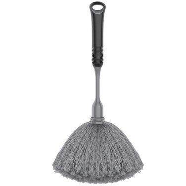 MR.SIGA Microfiber Delicate Duster, Comfortable Non Slip Handle, Detachable Washable Duster Head, Gray &amp; Black