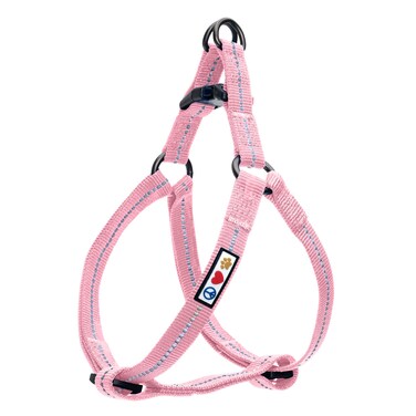 Pawtitas ♻️ Recycled Dog Harness with Reflective Stitched a Puppy Harness Made from Plastic Bottles Collected from Oceans Extra Small Pink Cherry Blossom