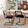 MFFM Dining Chairs Set of 2, Velvet Rattan Side Accent Chairs with Chrome Legs, Modern Mid Century Breuer Designed Chairs, Upholstered Dining Living Room Kitchen Chairs (Black-2pcs)