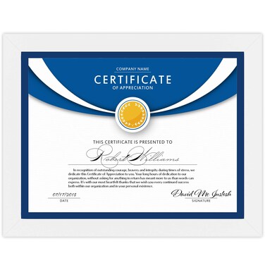 Icona Bay 8.5x11 White Diploma Frame, Sturdy Wood Composite Certificate Frame, Document Frame, Sleek Design, Table Top or Wall Mount, Exclusives Collection