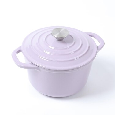 HAWOK Enameled Cast Iron 1.5-Quart Mini Dutch Oven Purple