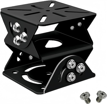 FINXRoll CCTV Security Camera Universal Pole Mounting Mount Bracket Adapter for PTZ Dome Surveillance Camera (3-Axis Black Bracket)