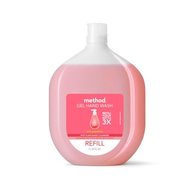 Method Gel Hand Soap, Refill, Pink Grapefruit, 34 Ounce, 1 pack
