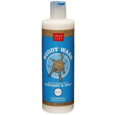 Buddy Wash 2-in-1 Dog Shampoo and Conditioner for Dog Grooming, Rosemary &amp; Mint, 16 oz. Bottle