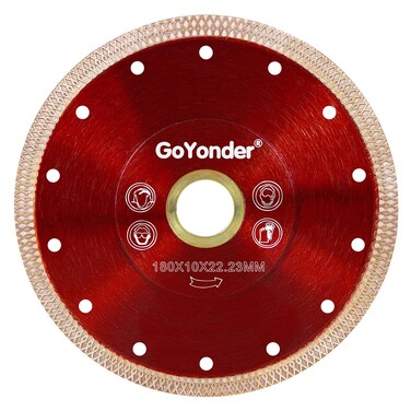 GoYonder 7 Inch Super Thin Tile Saw Blade, Diamond Blade for Angle Grinder, Dry Wet Tile Blade for Ceramic Tile, Concrete, Granite Cutting