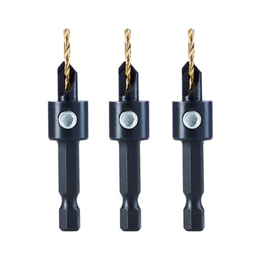 toolant Silence Combination Countersink Drill Bits Adjustable, #8, 3pack, High-Speed Steel Counter Sink Drill Bit for US Wood Screw