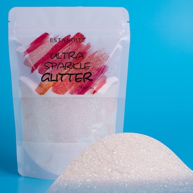 Rainbow Glitter 150g, Iridescent White Glitter Powder for Resin Tumblers, Slime and Craft Making, Nail Art, Festival Decoration, Cosmetic Glitter for Body Face Hair (Rainbow White)
