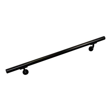 Aluminum Handrail Direct OHR 3' Handrail Section with Mounts - Black - Stair Hand Rail - USA Made Railing- Easy to Install Handrails for Outdoor &amp; Indoor Stairs, Porch &amp; Deck Stair Hand Rail