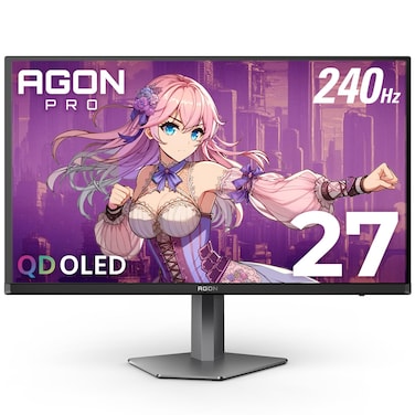 AOC Agon PRO AG276QZD2 27" OLED Tournament Gaming Monitor 2560x1440, 240Hz 0.03ms, G-SYNC, PS5 Xbox Switch Compatible, Glossy, Black