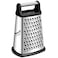 Rainspire Professional Box Grater, Cheese Grater Box for Kitchen Stainless Steel with 4 Sides, Cheese and Spice Graters with Handle for Vegetables, Ginger, Potatoes, Black