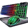 Keyboard and Mouse Gaming LED Wired Combo with Emitting Character Keyboard 4800DPI 2 Side Button USB Mouse Rainbow Backlit Mechanical Feeling Compatible with PC Raspberry Pi Mac Xbox one ps4