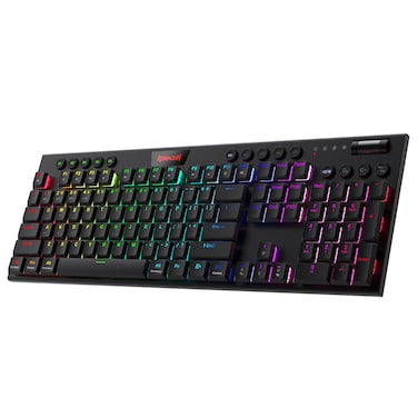 Redragon K618 PRO 3-Mode Wireless RGB Mechanical Keyboard, BT/2.4Ghz/Wired Low Profile Win/Mac Gaming Keyboard w/Ultra-Thin Design, Dedicated Media Control &amp; Linear Red Switch