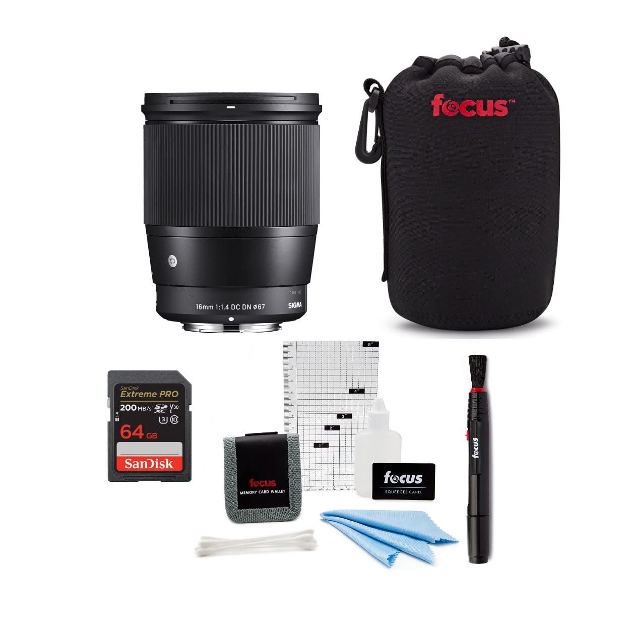 سيغما Sigma F 1 4 Dc Dn Contemporary Lens For Sony With Extreme Pro Sd Card And Accessory Bu 64GB