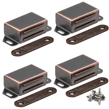20 lbs Magnetic Door Catch, Heavy Duty Latch for Cabinets Shutter Closet Furniture Door, Stainless Steel Cabinet Catch, Oil Rubbed Bronze (4 Pack)