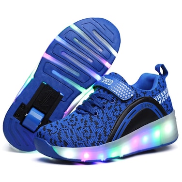 SDSPEED Kids Roller Skate Shoes with Single Wheel Shoes Sport Sneaker LED